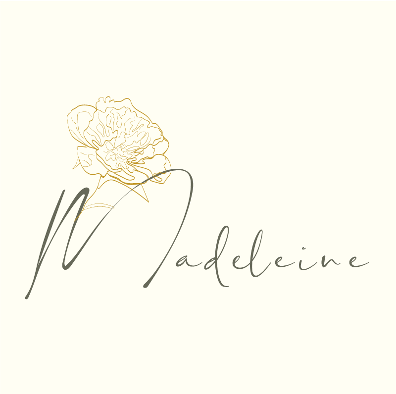 Logo Madeleine Versailles bijoux, identité de marque, graphisme DAI Communication
